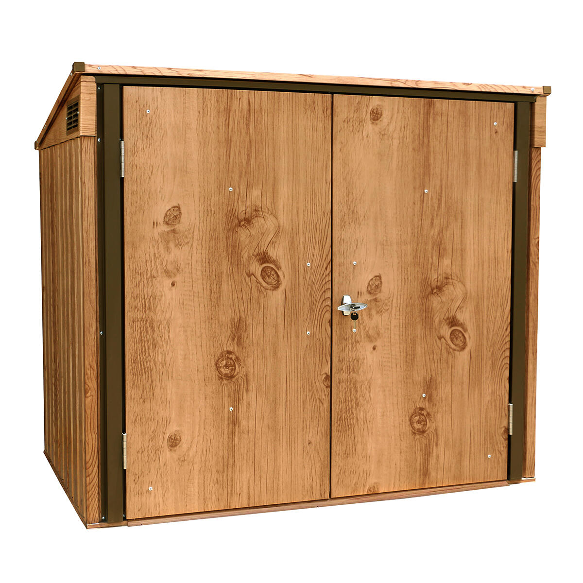 Arcón cubre cubos exterior 770 L metal imitación madera 3/5
