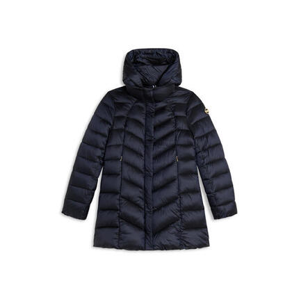 Doudoune pour femmes matelassée avec capuche et boutons à pression