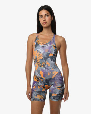 costume da piscina verde fluo da donna in mat. sintetico da nuoto