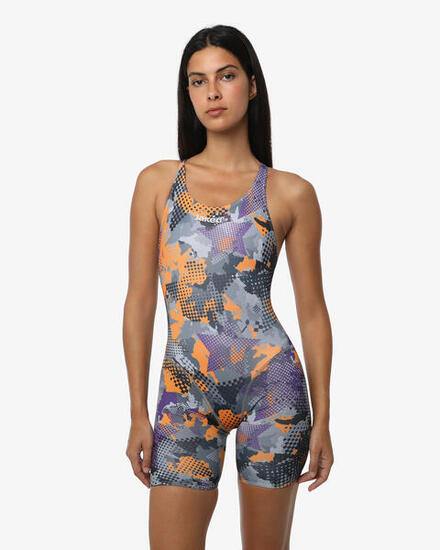 costume da piscina verde fluo da donna in mat. sintetico da nuoto