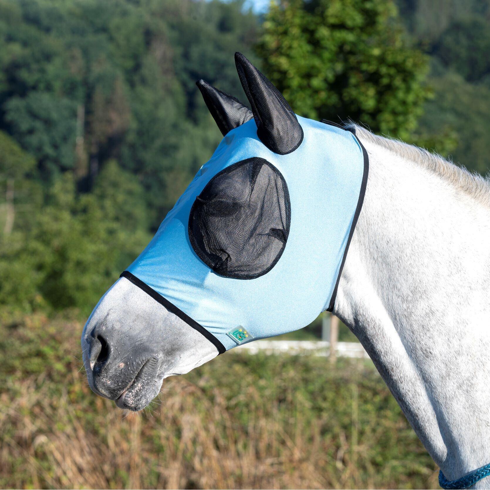 Usg - Masque Anti-mouches Avec Protège-oreilles Pour Cheval Usg - Masque Anti Mouche - Bleu - Xfs - Decathlon