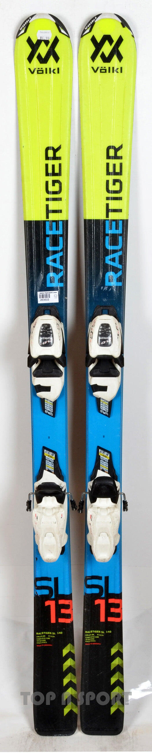 RECONDITIONNE - Skis junior Völkl RACETIGER SL MOTION JR black/yellow - BON 5/5