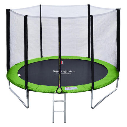 Trampoline 245cm réversible vert/bleu CANBERRA + échelle, bâche et kit d'ancrage