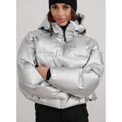 Femme Doudoune Imperméable Respirante avec Capuche Amovible Argent