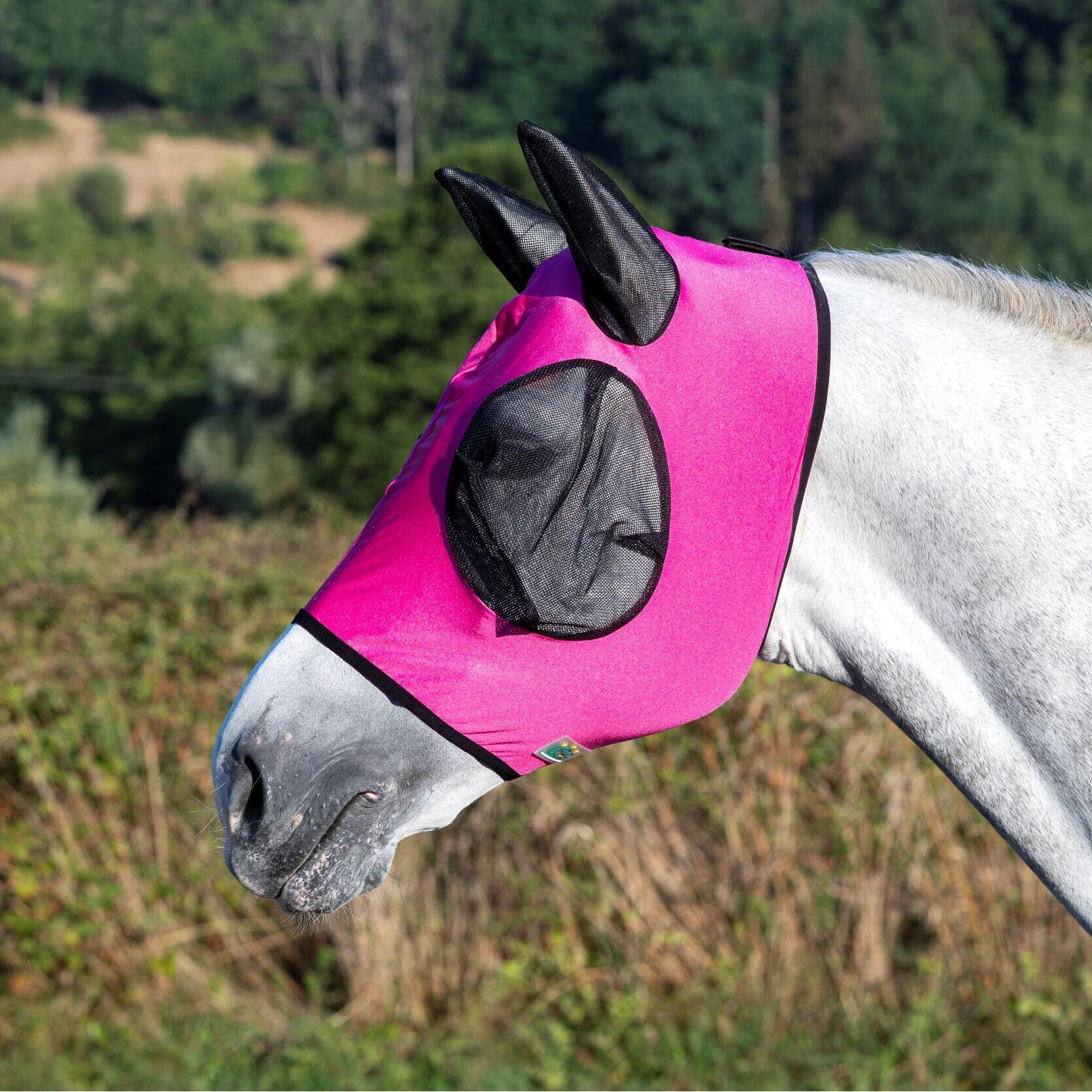 Usg - Masque Anti-mouches Avec Protège-oreilles Pour Cheval Usg - Masque Anti Mouche - Rose - Decathlon