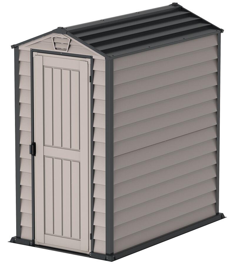Caseta jardín Evermore 4×6 PVC gris claro/oscuro 2/7
