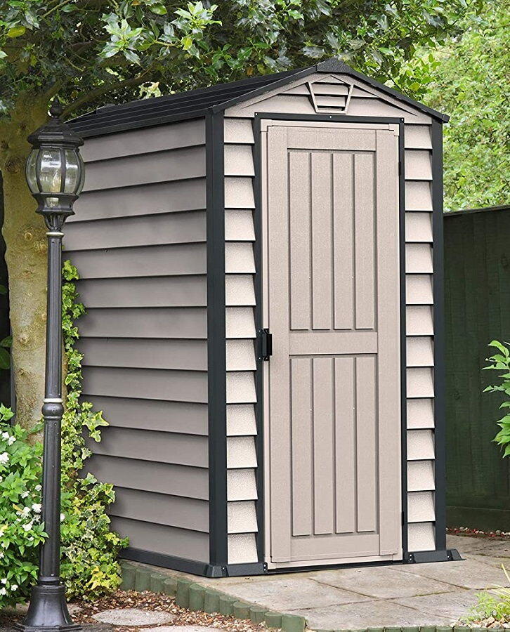 Caseta jardín Evermore 4×6 PVC gris claro/oscuro 7/7