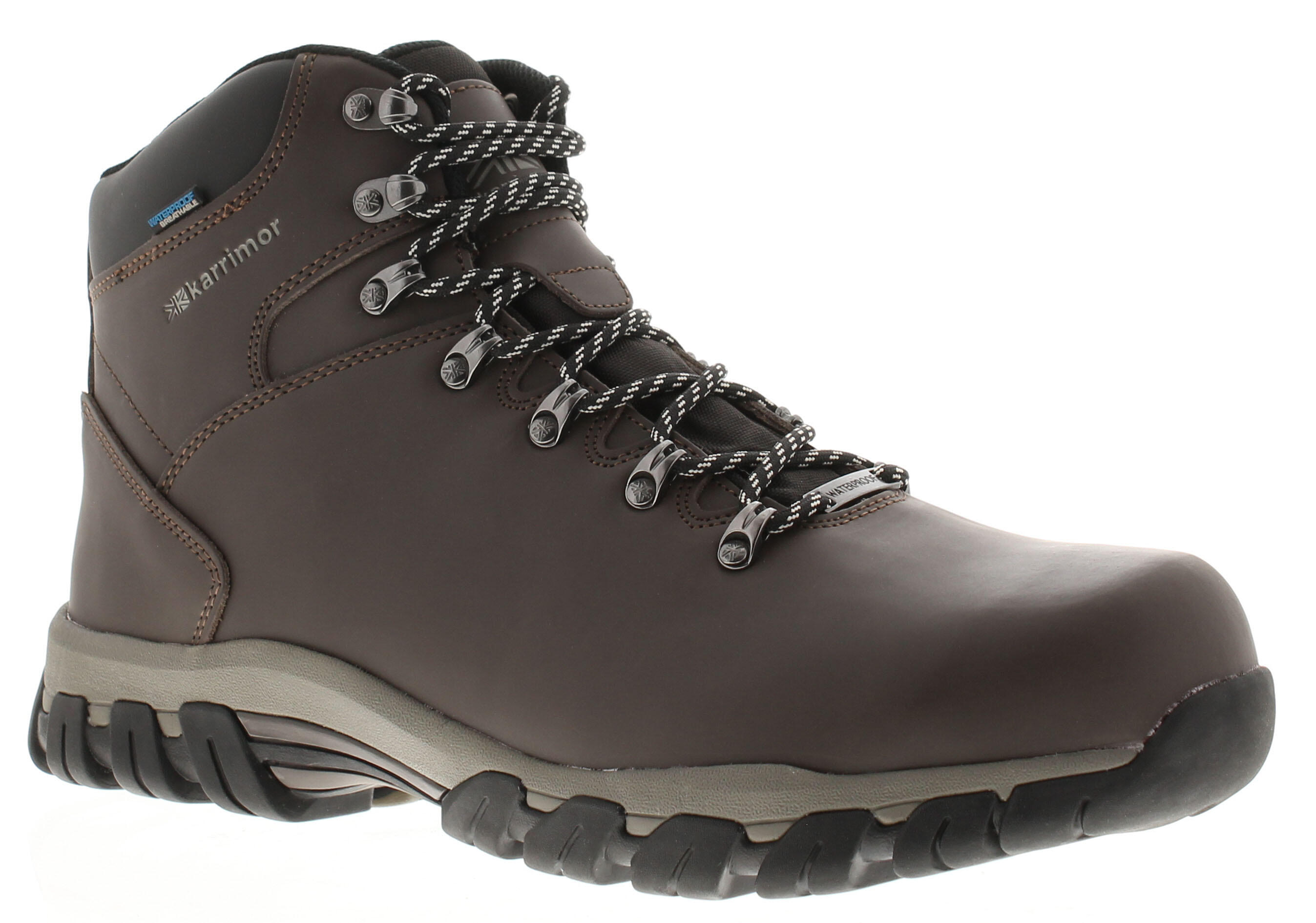 Karrimor Mens Walking Boots Hawthorn Waterproof Leather Lace Up brown UK  Size 11
