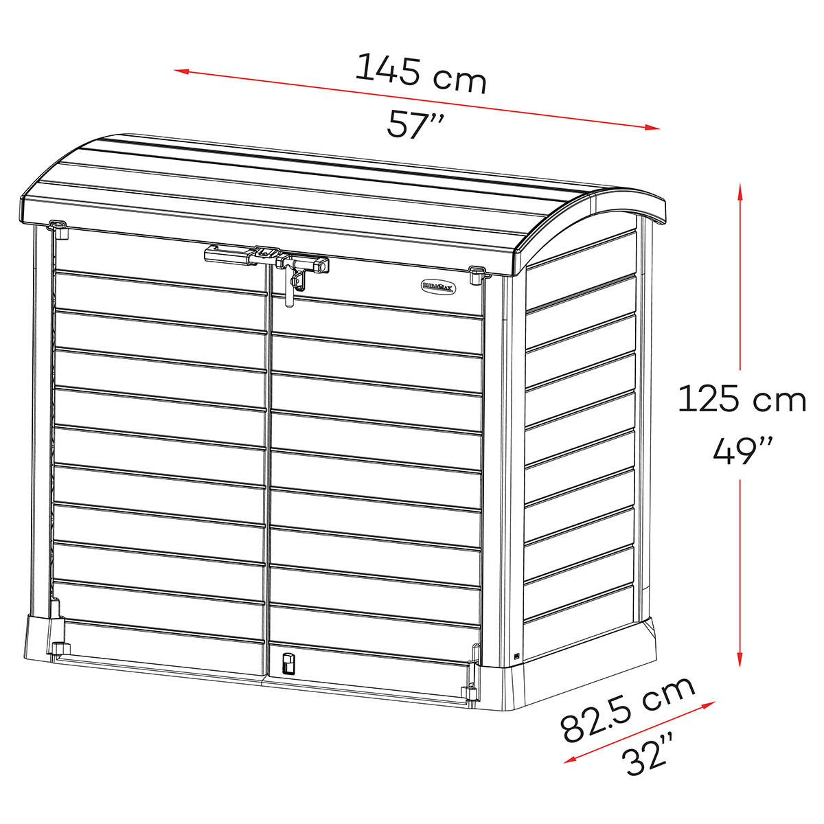 Arcón cubre cubos exterior 1200 L PVC gris antracita 4/7