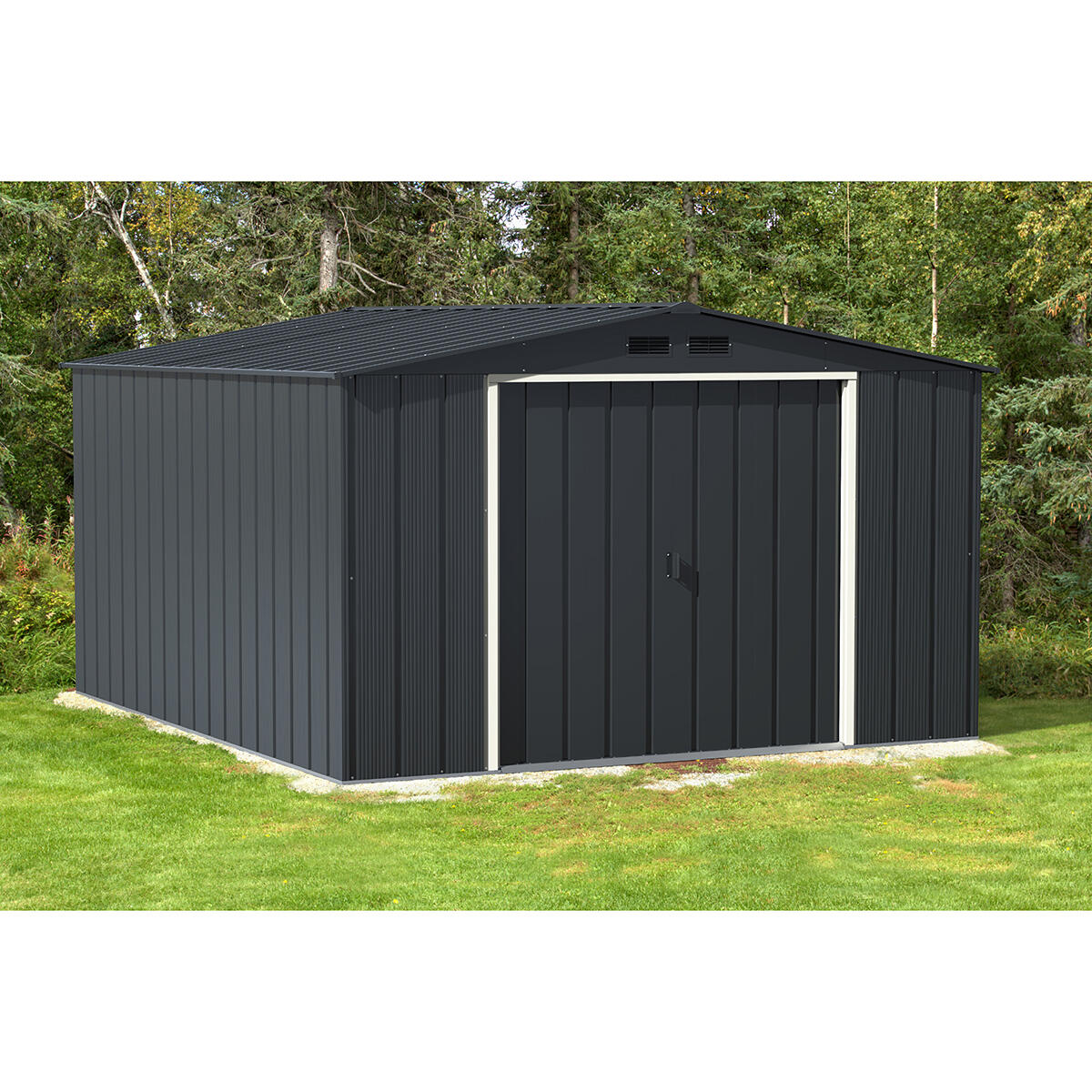 Caseta jardín Eco Alcoy 10×12 metal gris antracita 3/7