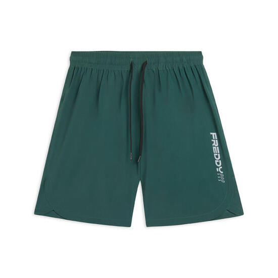 Shorts slim con tasche zip e coulisse in vita