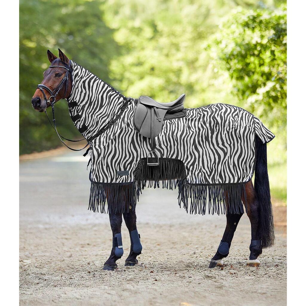 Fly sheet for horse with fringes Waldhausen Zebra
