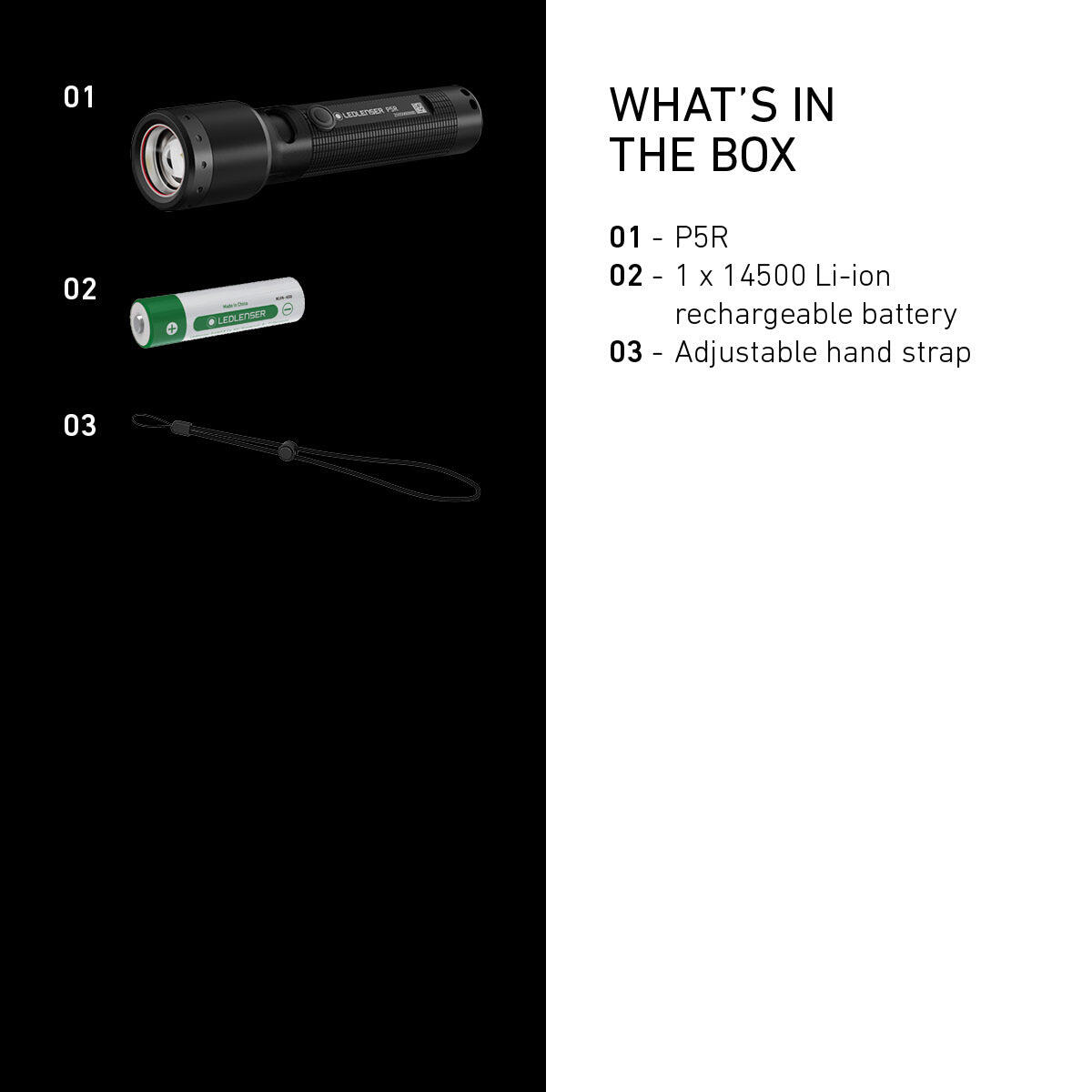 Lampe torche LED rechargeable – 750 lm, IP68, portée 280 m, USB-C – P5R 6/7