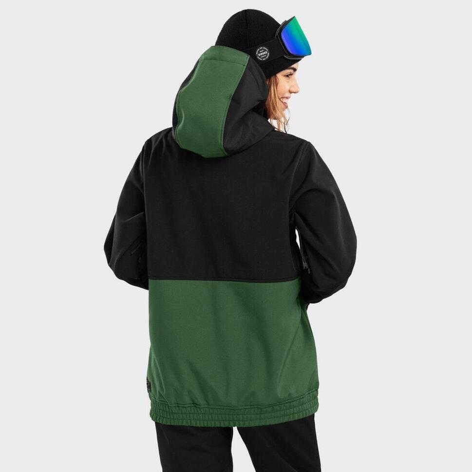 Damska kurtka snowboardowa Sporty zimowe Siroko W1-W Evergreen