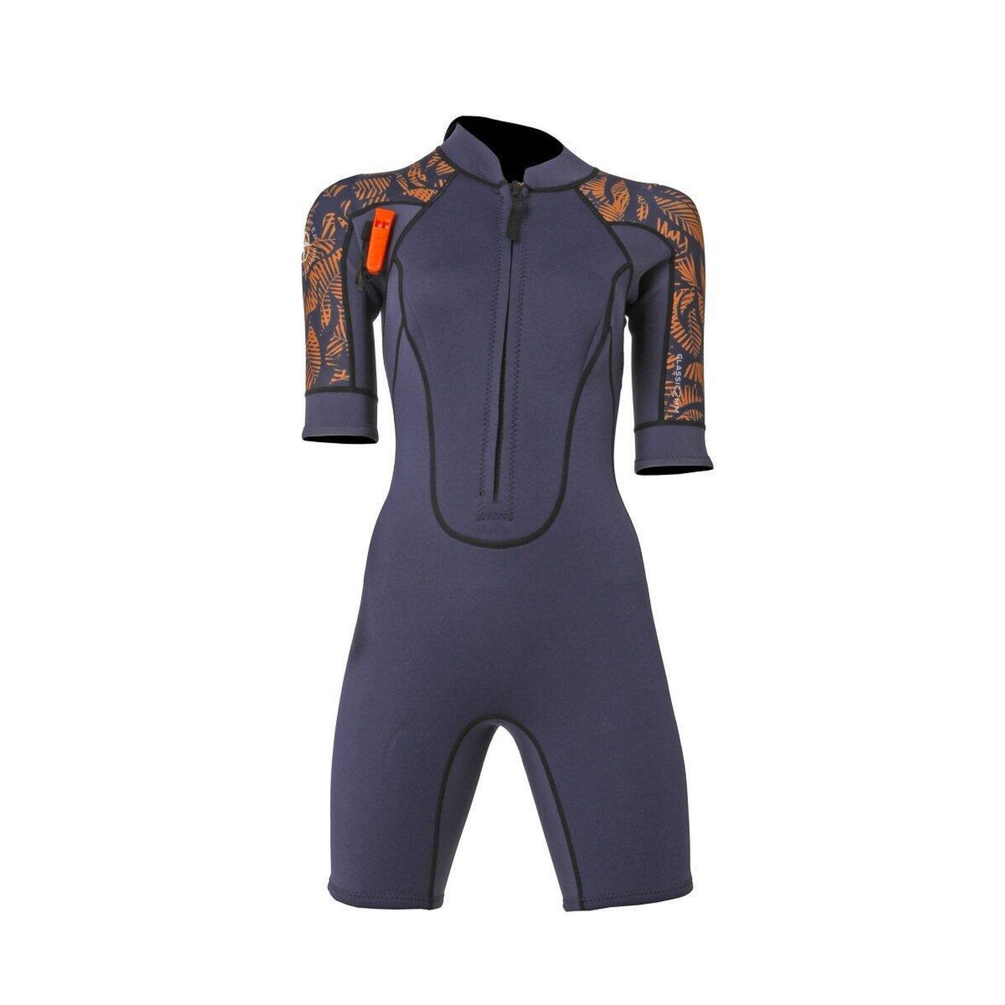 Ocean Step - 2/2 Shorty Dual Zip - Combinaison Longe Cote Femme - Combinaison Shorty - Violet - 40 M - Decathlon