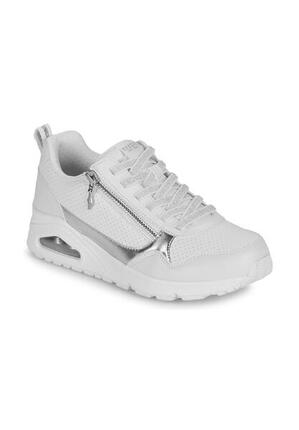Skechers Damen Sneaker UNO - Metallic Sliders Schnürschuh 177873 WHT weiß