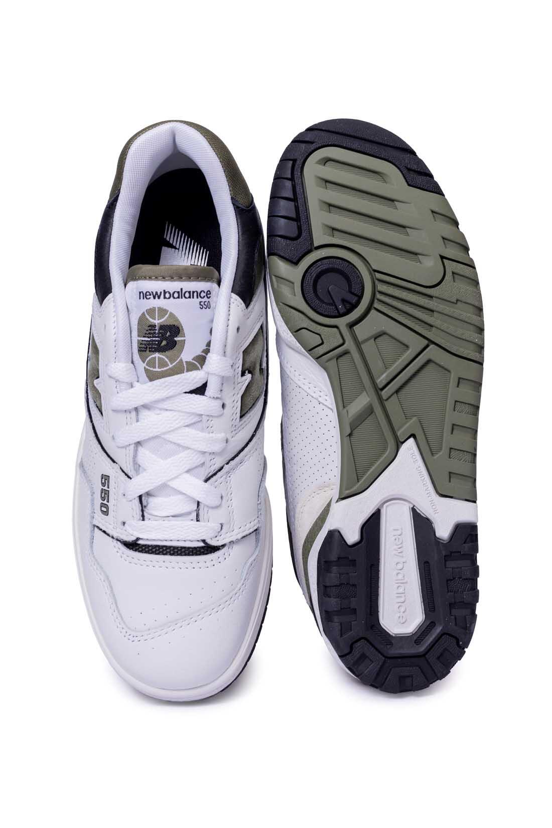 New Balance 550 White Dark Olivine 5/6