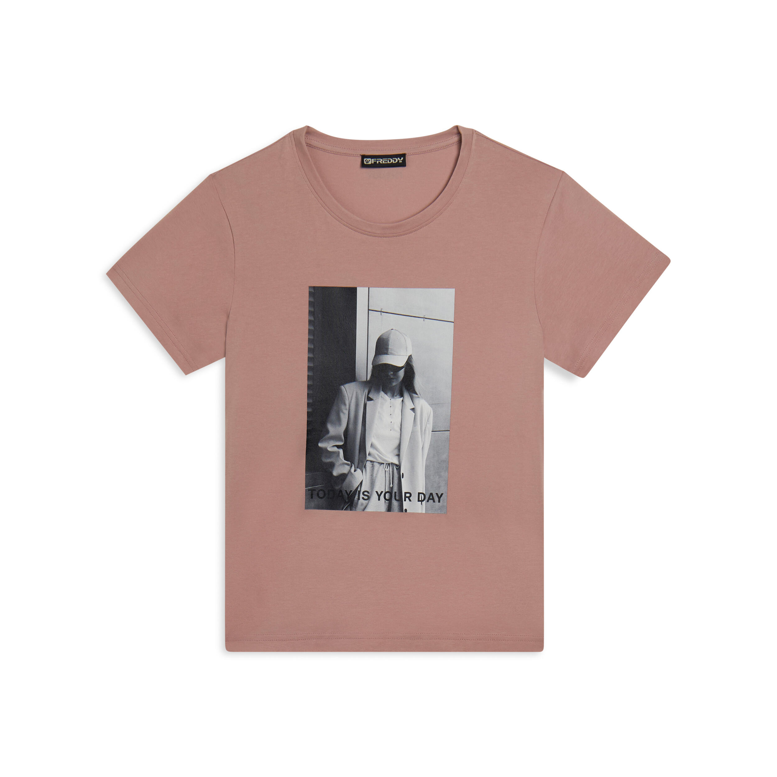 Freddy - T-shirt Pour Femmes Classique Avec Imprimé Photographique - T-shirt Manches Courtes - Rose - Decathlon
