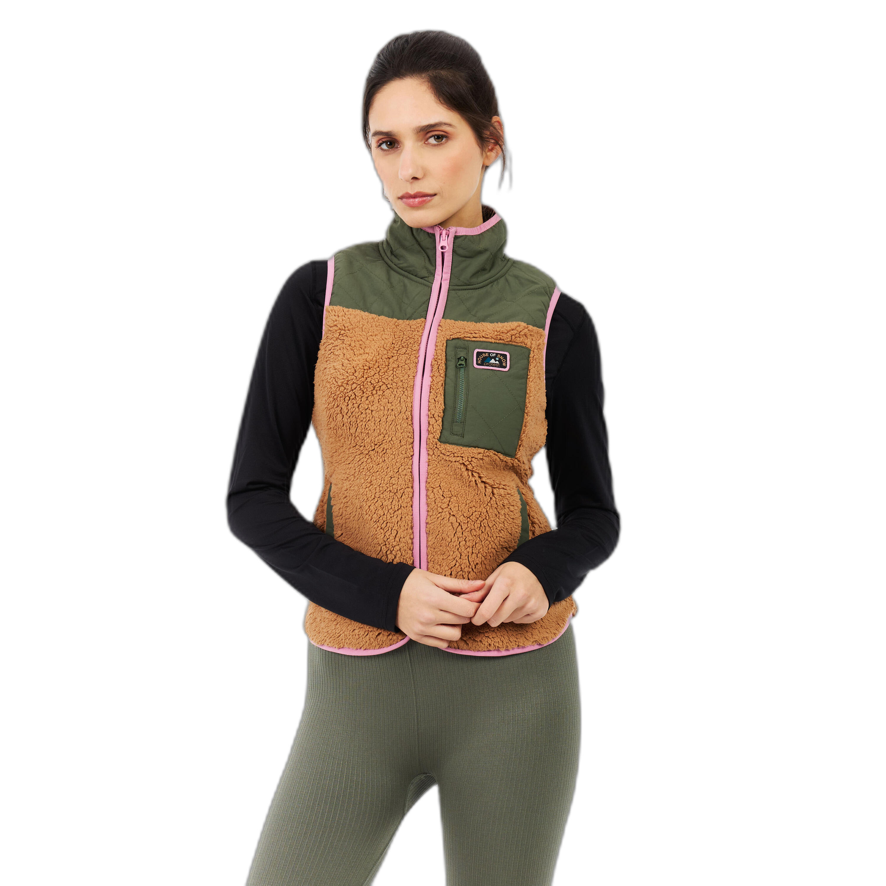 Protest - Veste Sans Manche Femme Protest Try - Veste - Marron - Decathlon