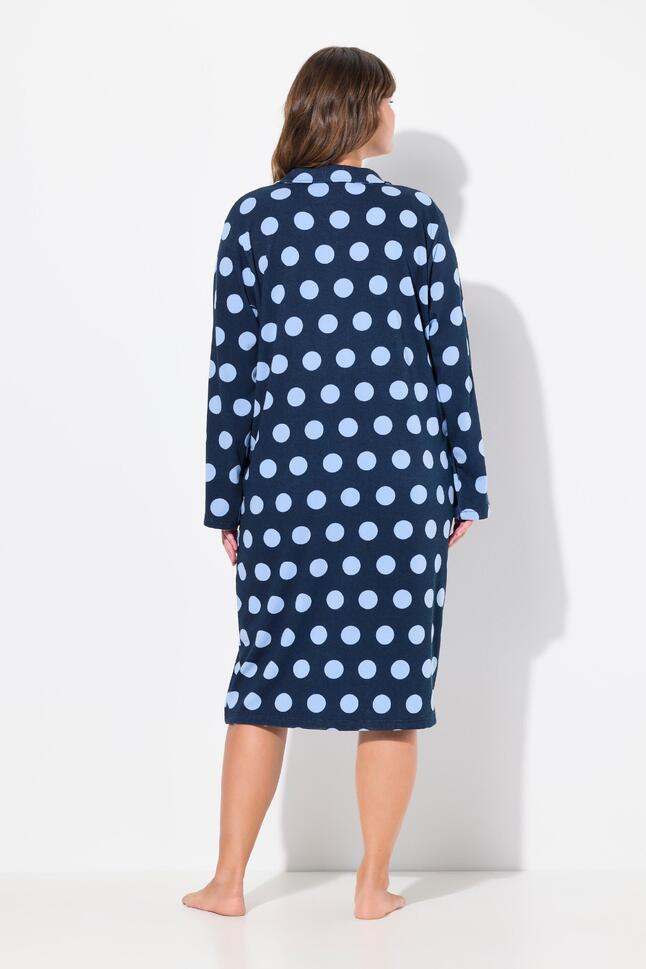 Damskie Szlafrok kropki kołnierzyk koszulowy 2-kierunkowy zamek błyskawiczny