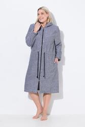Femme Peignoir rayé en éponge avec capuche et poches