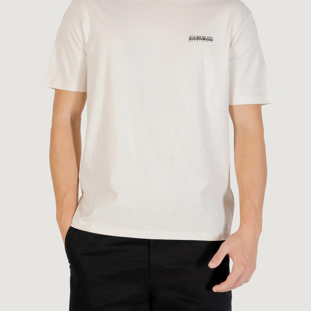MEN'S crop top t-shirt S-SMALL BOX SS BEIGE