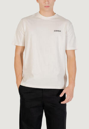 t-shirt crop top S-SMALL BOX SS HOMME beige