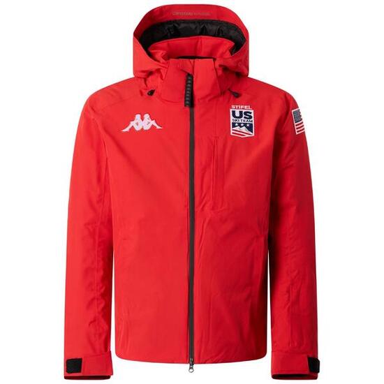 Giubbotto da uomo in poliestere rosso da sci