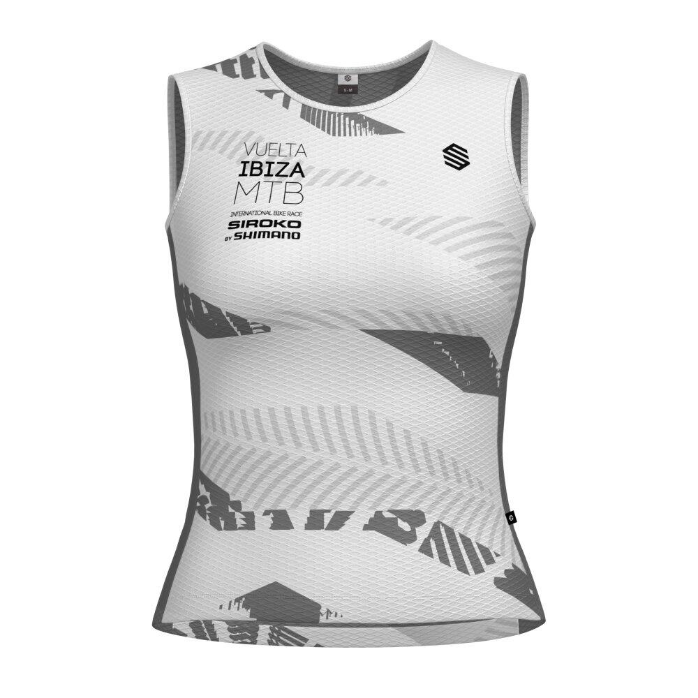 Women Cycling 's vuelta a ibiza mtb x siroko base layer top VIBZ Cel White