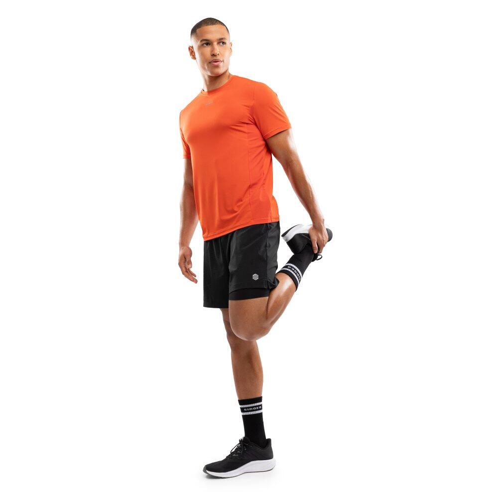 Camiseta manga corta running hombre fitness Gate Brick Naranja 3/7