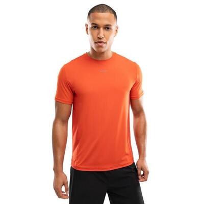 Heren fitness hardloopshirt met korte mouwen gate brick oranje