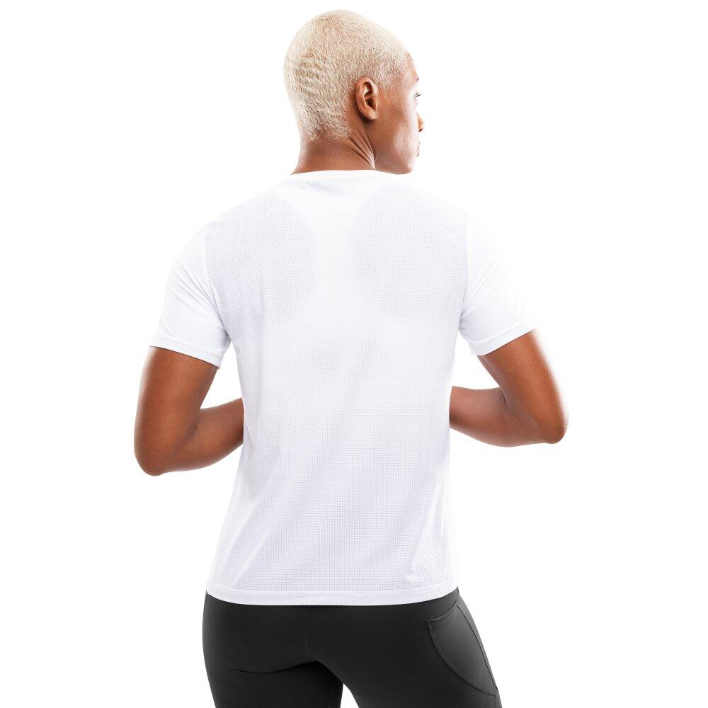 Damen Fitness kurzärmeliges lauf-t-shirt Singapore White Weiß 2/7