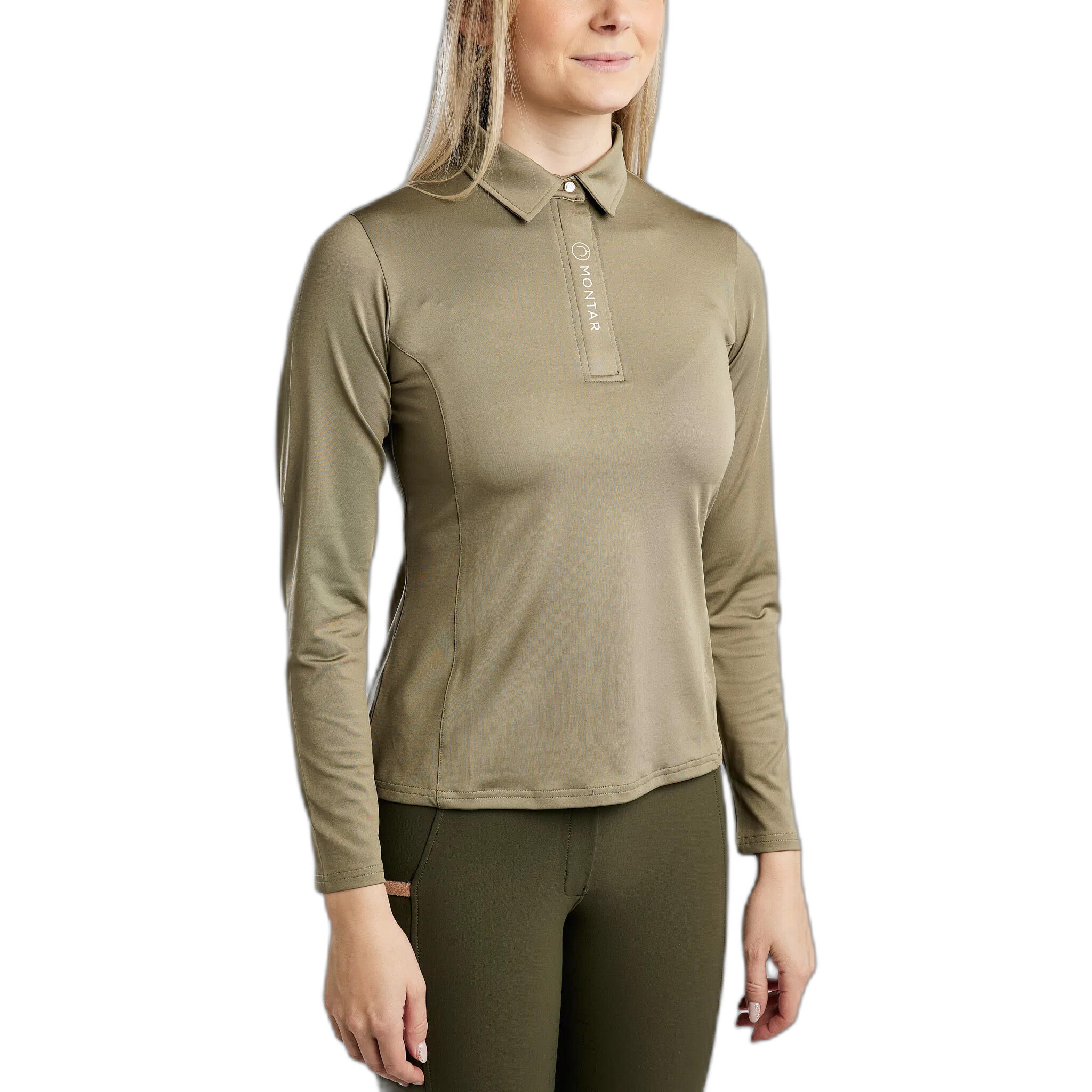 Polo d'équitation manches longues femme Montar Susan 1/4