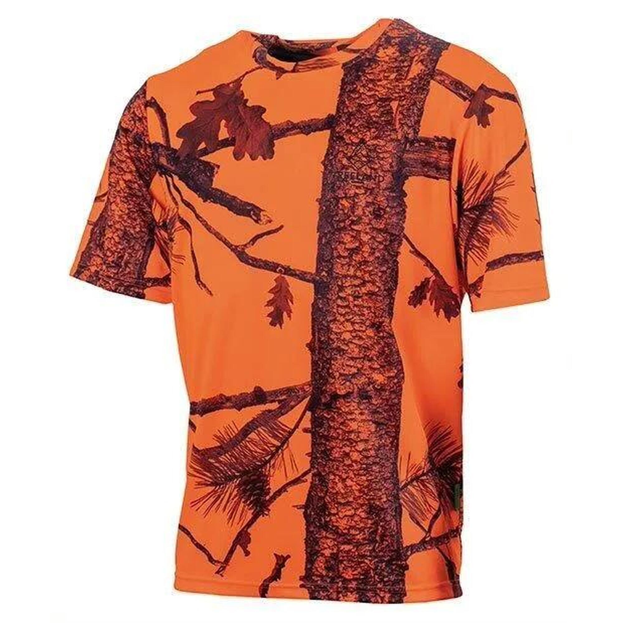 Treeland - T-shirt De Chasse Treeland Camo Orange - T-shirt Manches Courtes - Marron|vert - Decathlon