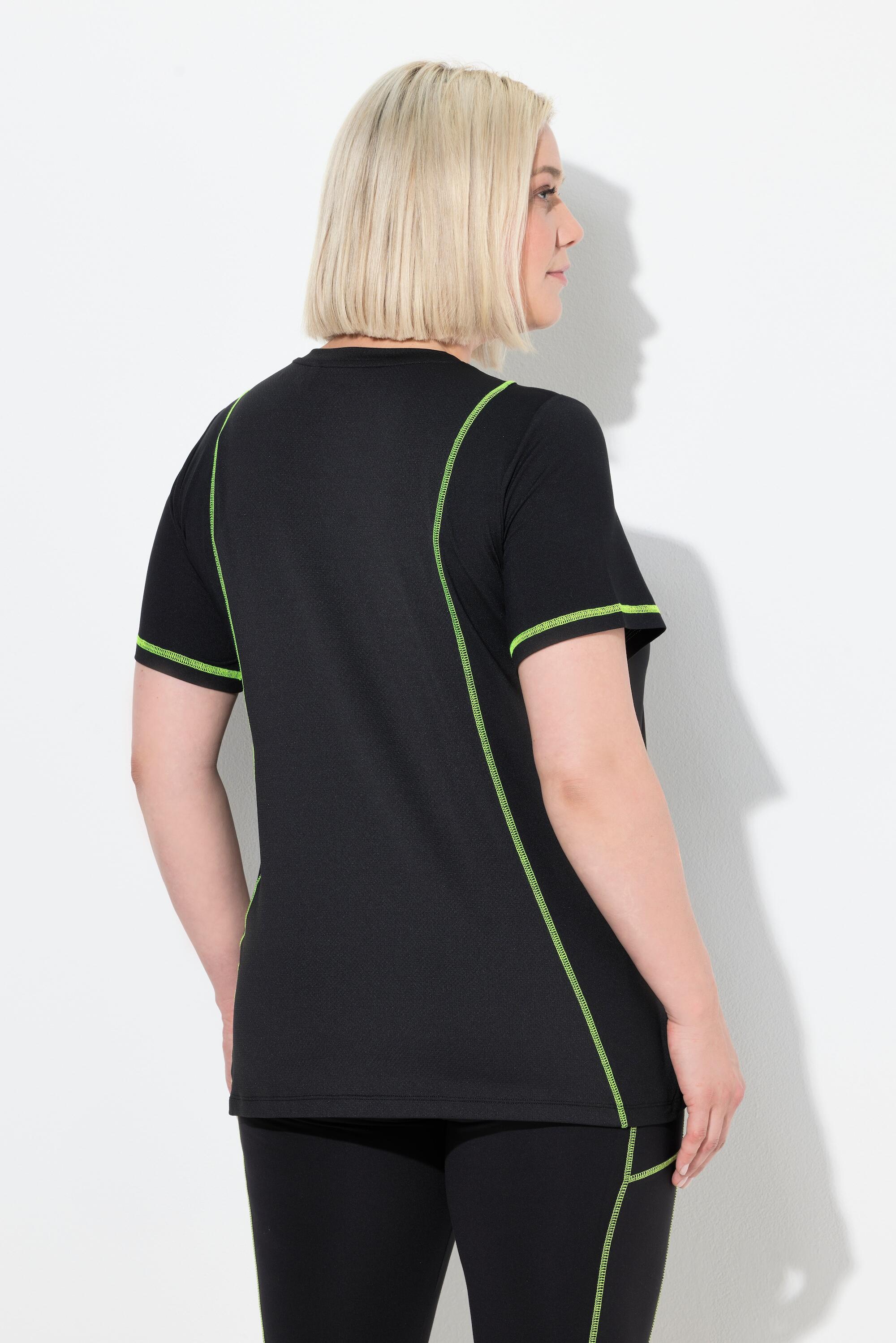 Dames Functioneel shirt reflector V-hals korte mouwen gerecycled 7/11