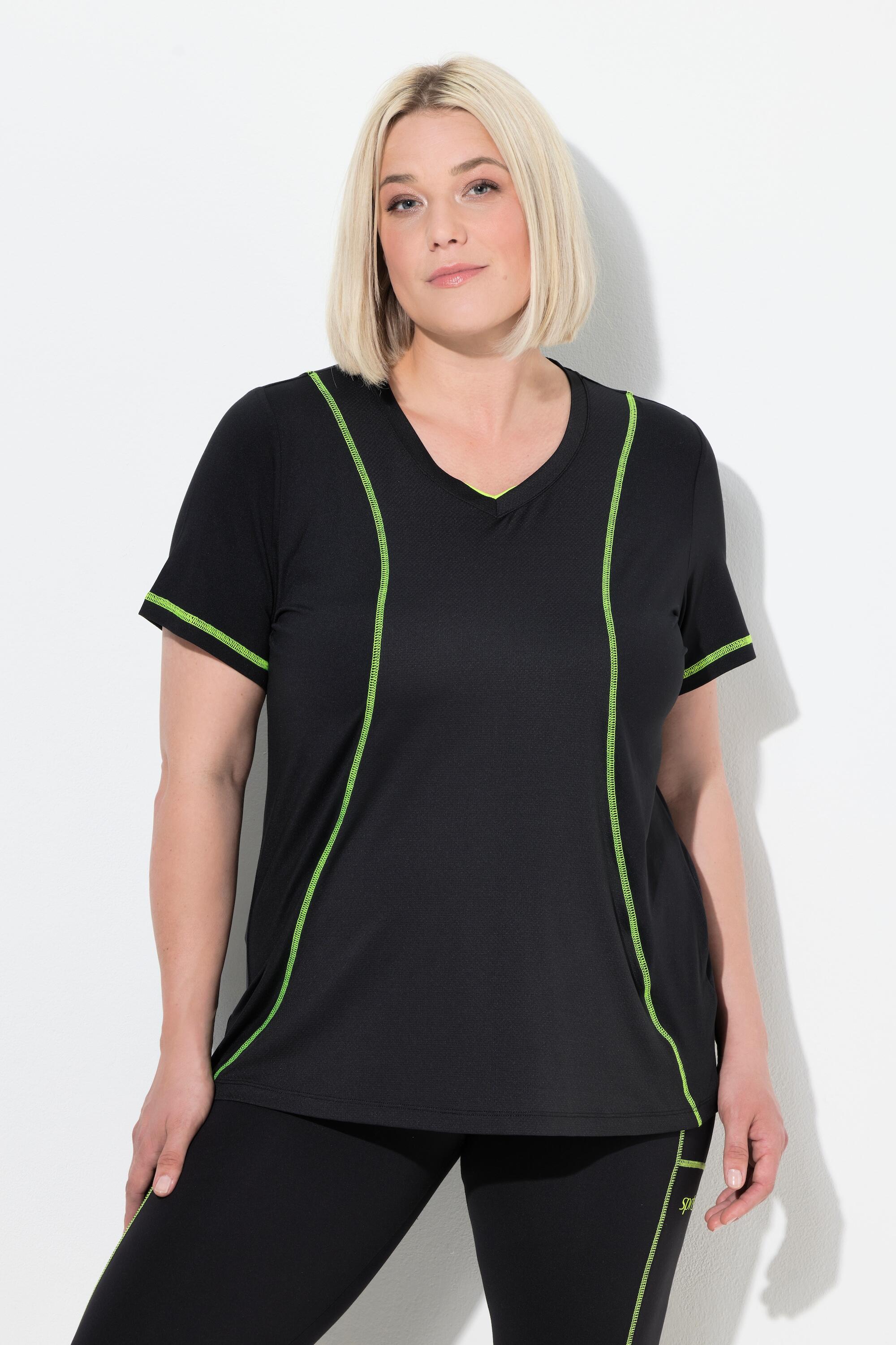 Femme T-shirt technique réfléchissant col V et manches courtes matière recyclée 1/6