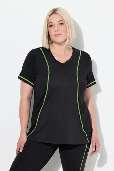 Damen Funktionsshirt Reflektor V-Ausschnitt Halbarm recycelt