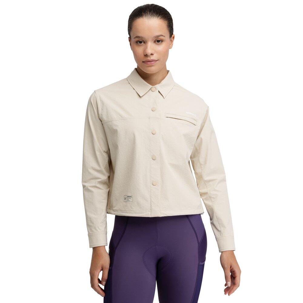 SIROKO Dámský gravelový letní cyklistický overshirt Emberly Beige
