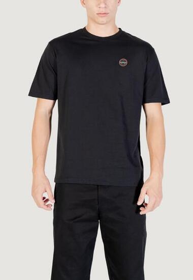 t-shirt crop top S-BADGE SS 1 HOMME noir