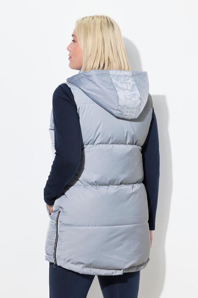 Damskie Pikowana kamizelka długa wodoodporna odpinany kaptur