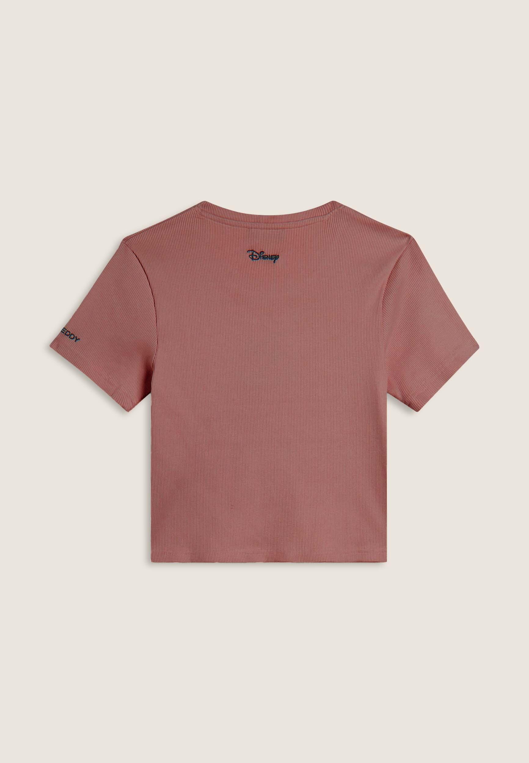 Camiseta cropped para mujer de canalé con bordado Disney 2/3