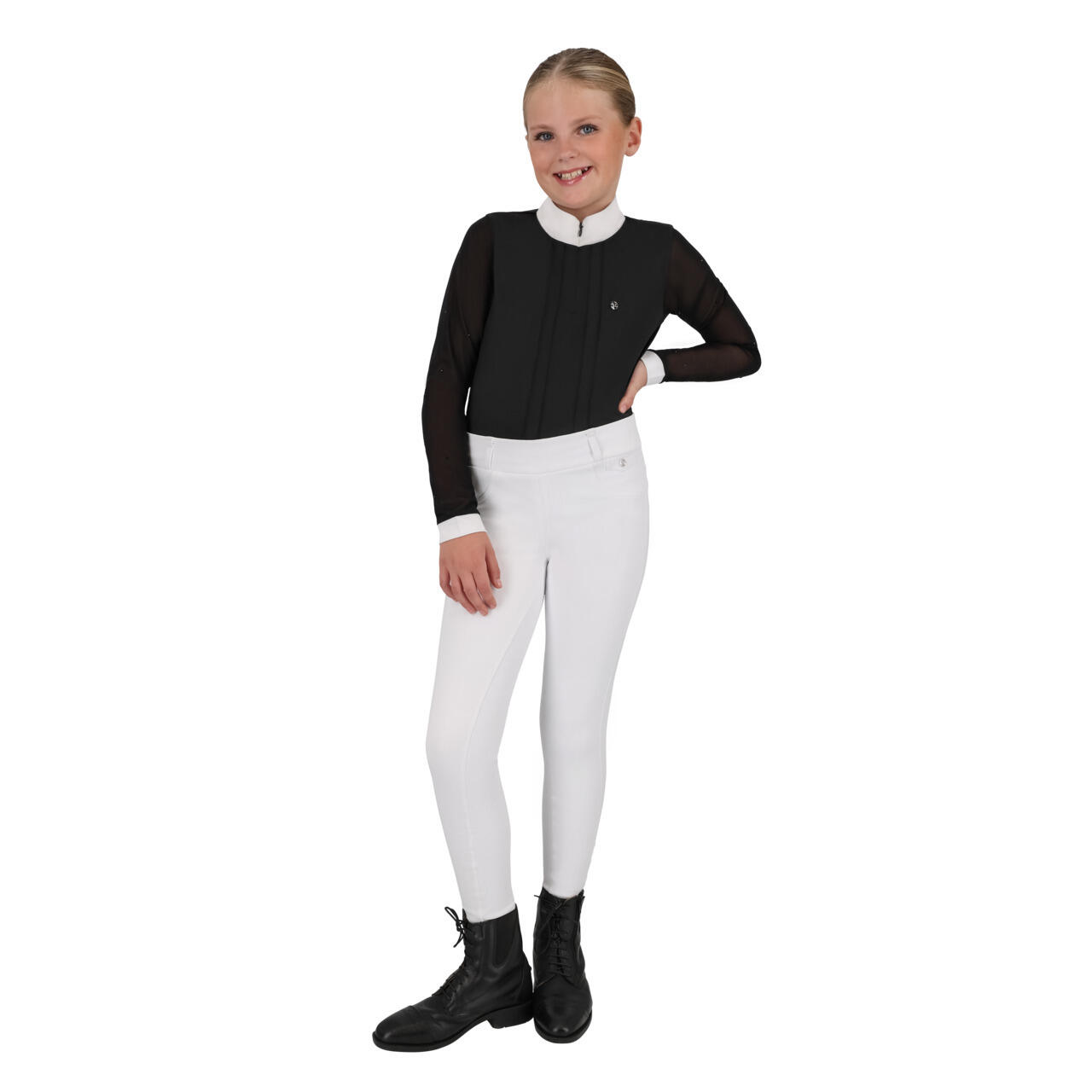 Turnier-Poloshirt Mädchen QHP Sennah 3/7