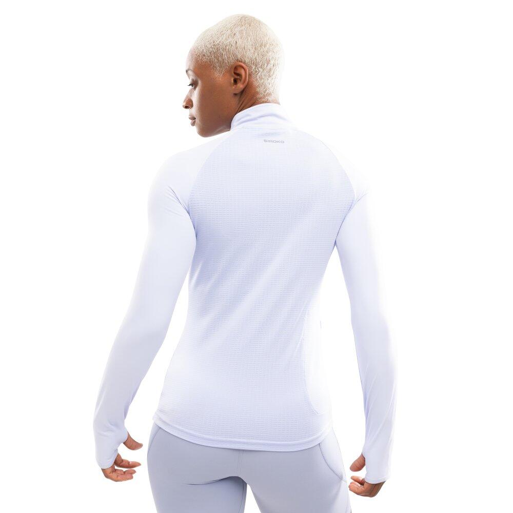 Damen Fitness -sweatshirt halblanger reißverschluss Center Lilac Lila 2/7