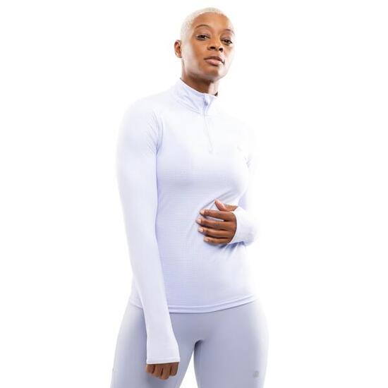 Damen Fitness -sweatshirt halblanger reißverschluss Center Lilac Lila