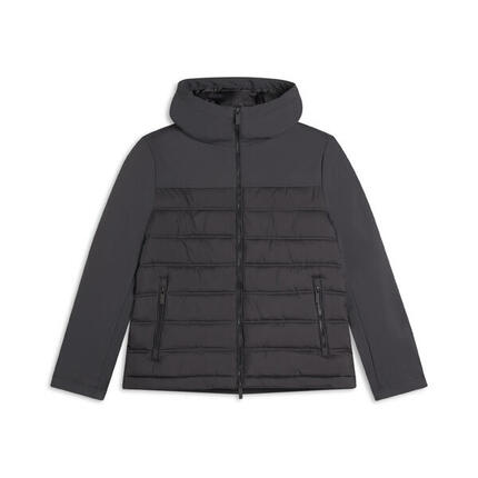 Veste rembourrée avec capuche et empiècements lisses