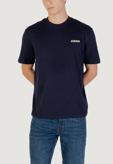 t-shirt crop top S-SMALL BOX SS HOMME bleu