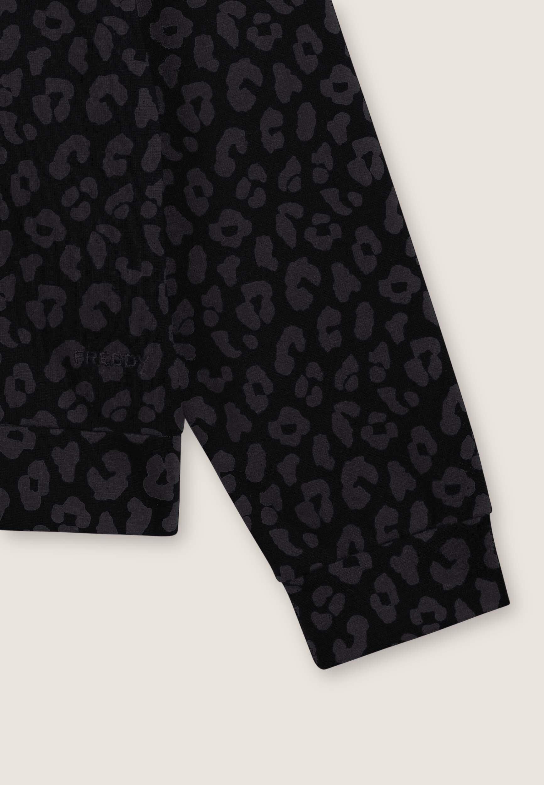 Sweat-shirt pour femmes à col rond imprimé léopard 3/3