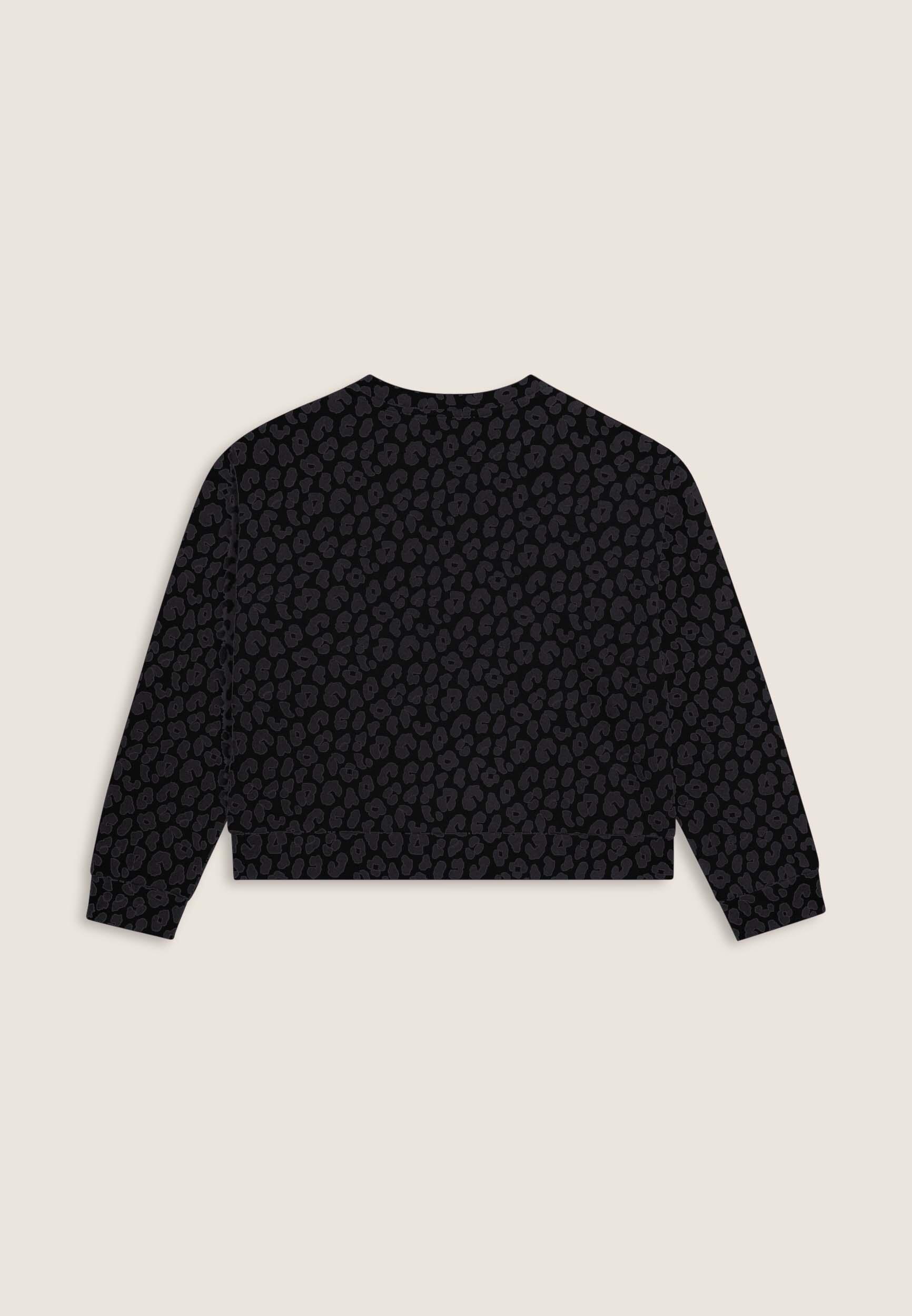 Sweat-shirt pour femmes à col rond imprimé léopard 2/3