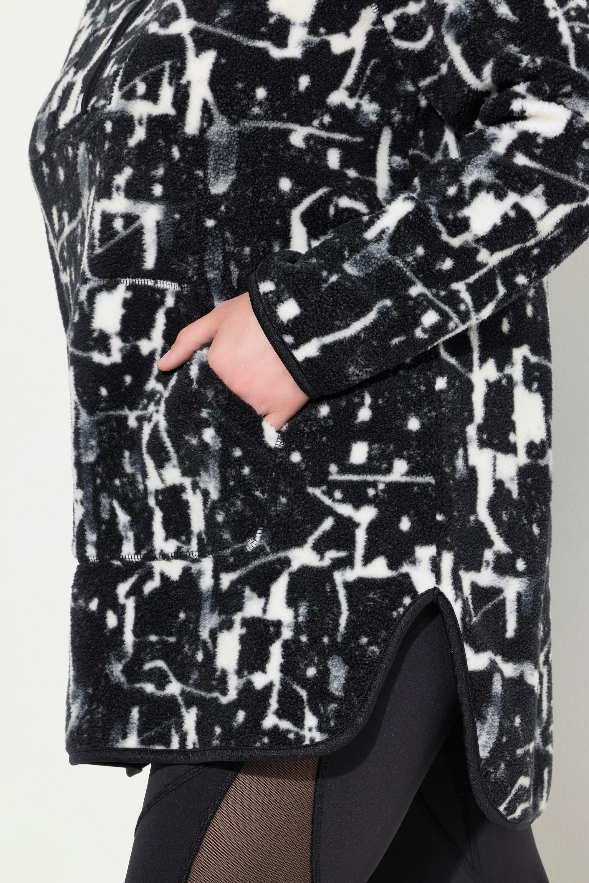 Femme Pull long à capuche et manches longues en polaire bouclée 4/7