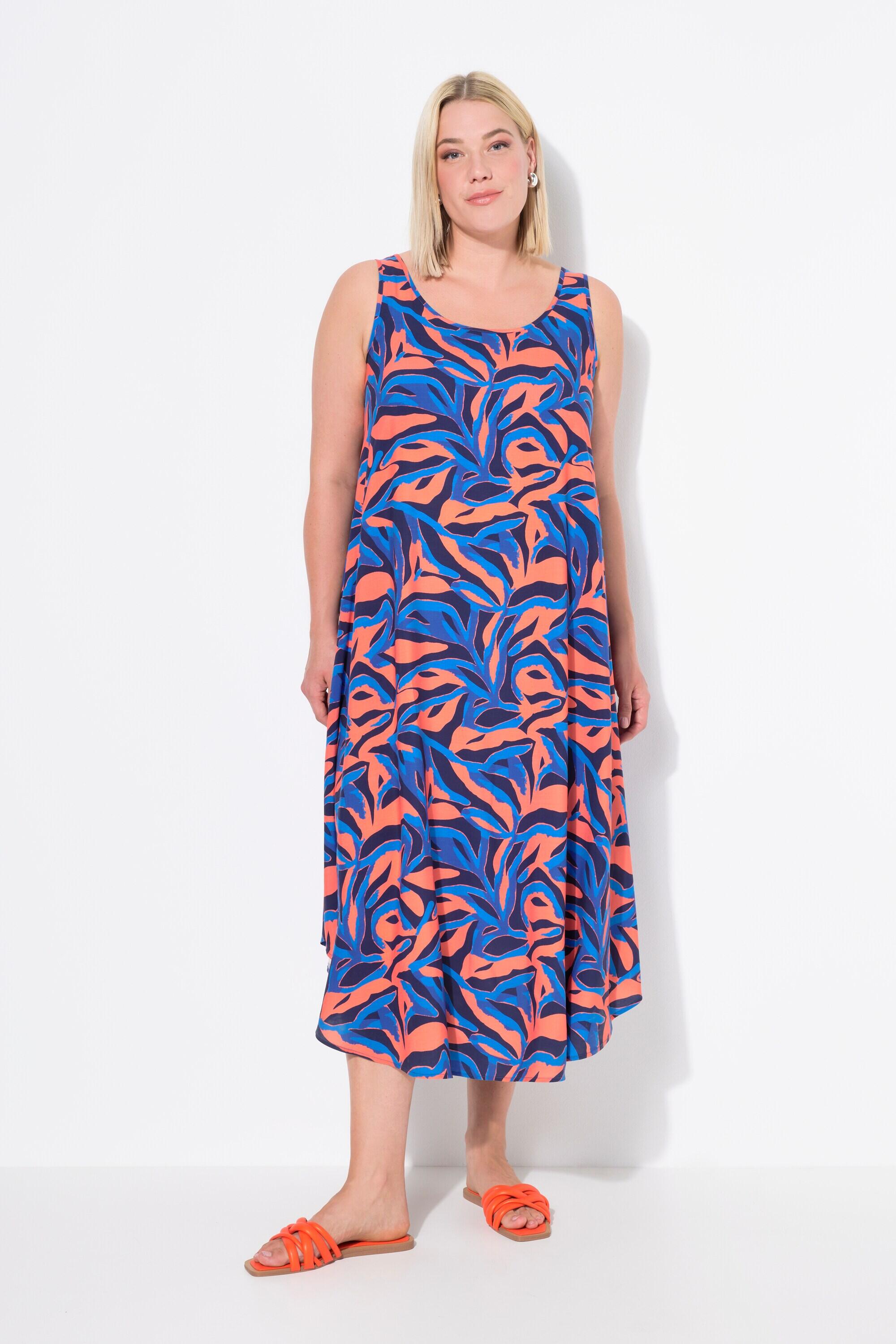 Femme Robe sans manches décolleté rond et imprimé corail 1/7
